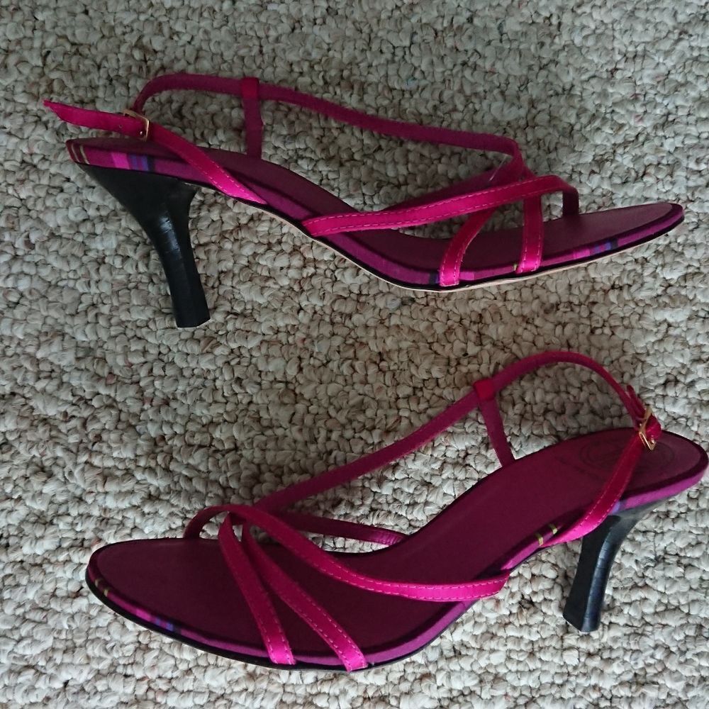Lilly Pulitzer Elegant Pink satin Strappy Sandals size 6.5 - Picture 5 of 11